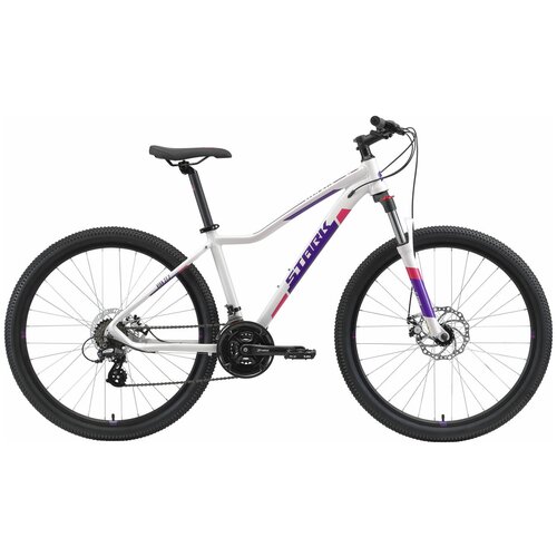 Велосипед Stark Viva 27.2 HD белый/фиолетовый (2021) (18 - ваш рост 170-180 см) велосипед stark cobra 29 2 d серебристый красный 2021 18 ваш рост 170 180 см