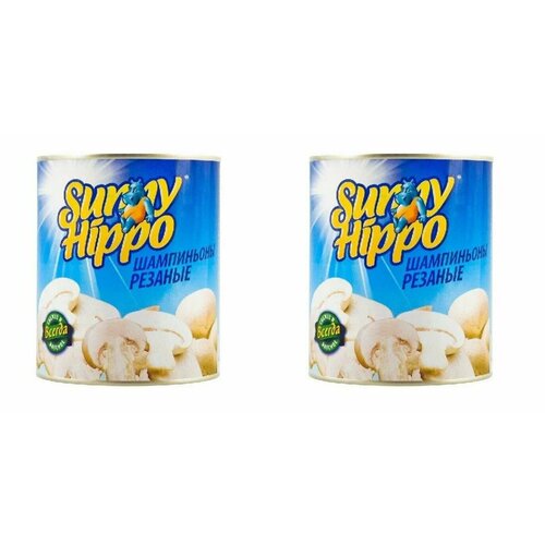 Sunny Hippo Шампиньоны, резаные, 850 мл, 2 шт