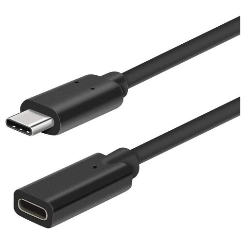 Кабель удлинитель GSMIN A82 Type-С (Male) - Type-C (Female) USB 3.1 (1 м) (Черный)