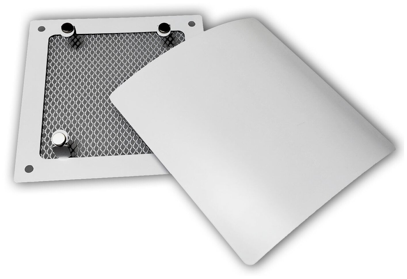 Решетка на магнитах РД-200 белая с декоративной панелью 200х200 мм - фотография № 3