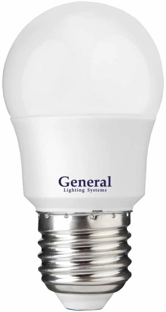 Лампа светодиодная E27, 8 Вт, 230 В, шар, 4500 К, свет нейтральный белый, General Lighting Systems, GLDEN-G45F