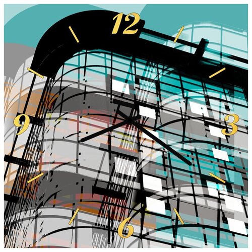 фото Svs настенные часы svs 4001803 абстрактное здание