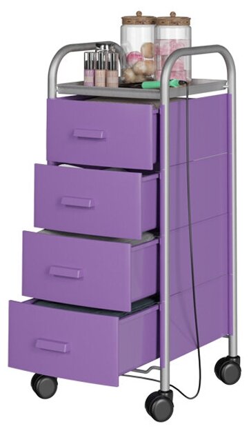 Тумба-стеллаж GiroCo Silva 4 фиолетовая, 4 ящика, 34,5х33,5х81 см, мебель для дома и бизнеса