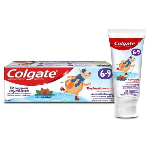 Зубная паста Colgate Клубника и мята, детская, от 6-9 лет, с фторидом, 60 мл