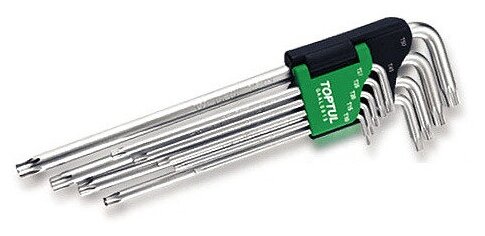 Набор ключей Torx T10-Т50 9шт с отверстием экстра длинных TOPTUL (GAAL0915)