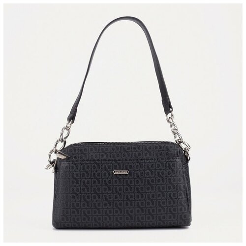 фото Сумка-багет на молнии, 2 наружных кармана, цвет чёрный david jones