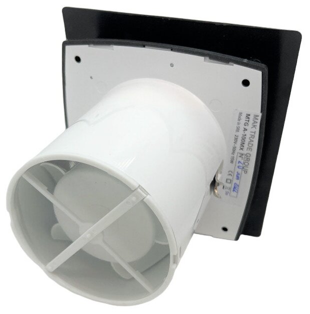 Вентилятор D100мм с пластиковой панелью цвета антрацит, с обратным клапаном и креплением без сверления EXTRA A100МX-K, Сербия - фотография № 10
