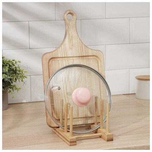 Подставка для разделочных досок и крышек 3 места бамбук 544₽