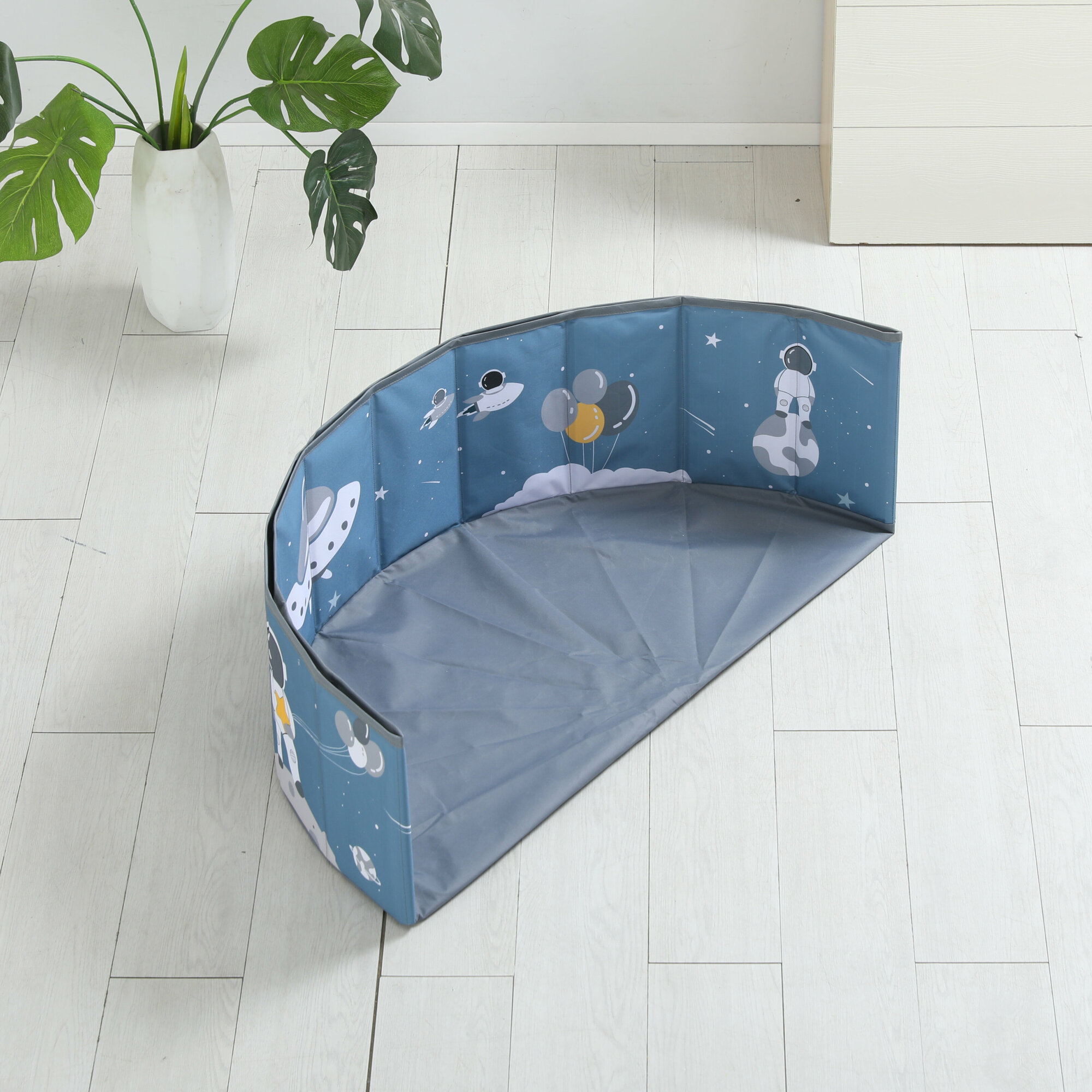 Детский сухой бассейн UNIX Kids Space 100 Blue + 150 шариков, складной, сумочка в комплекте, диаметр 100 см, высота бортиков 30 см, диаметр шарика 70 - фотография № 3