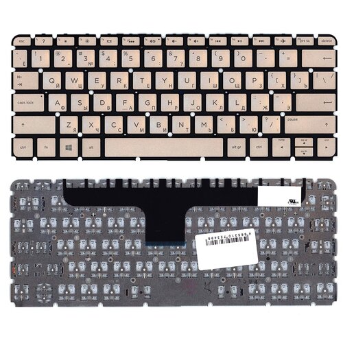 Клавиатура keyboard 15C3-RF-X05 для ноутбука HP Envy 13-D010CA 13-D010NR 13-D023CL 13-D040WM 13-D 13-ab001ur золотистая с подсветкой 2348₽