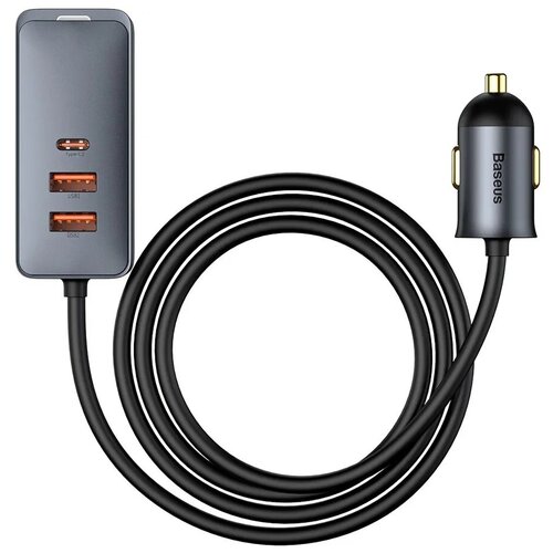 Автомобильное зарядное устройство Baseus Share Together (CCBT-B0G), 3×USB + USB Type-C, 120W, Gray