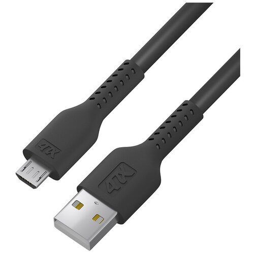 Кабель MicroUSB для зарядки и передачи данных (4PH-UA20) черный 0.5м