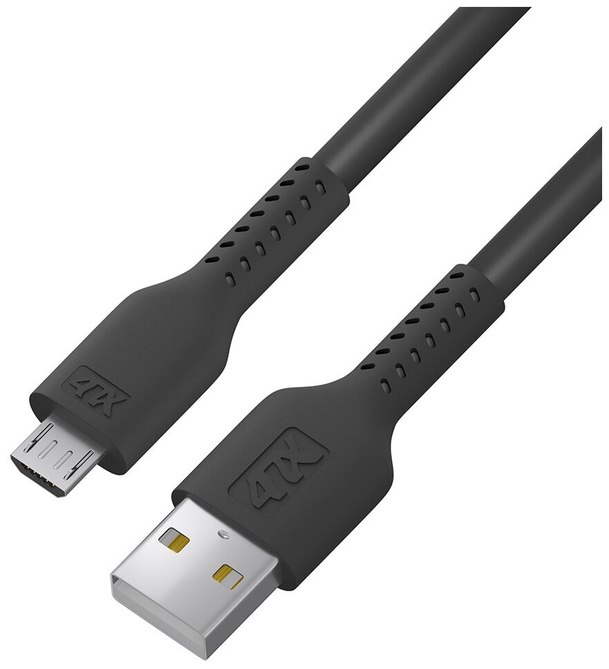 Кабель 1.0m MicroUSB, черный, черный ПВХ Кабель 4PH 1.0 м (4PH-R90062) - фото №1