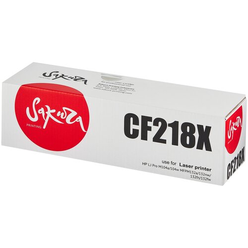 Картридж CF218X (18X) для HP, лазерный, черный, 5000 страниц, Sakura картридж sakura cf218x 5000 стр черный