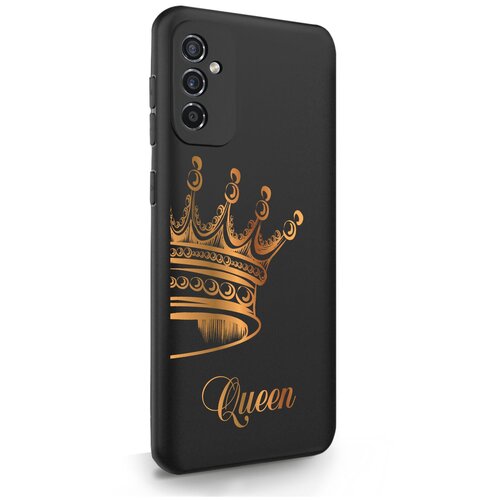 Черный силиконовый чехол MustHaveCase для Samsung Galaxy M52 Парный чехол корона Queen для Самсунг Галакси М52