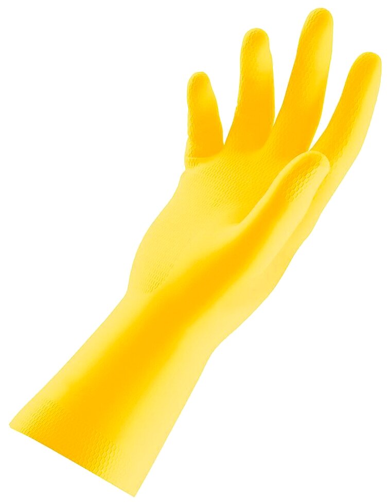 Paclan Перчатки резиновые хозяйственные размер 6-6,5 желтые (S), 1 пара