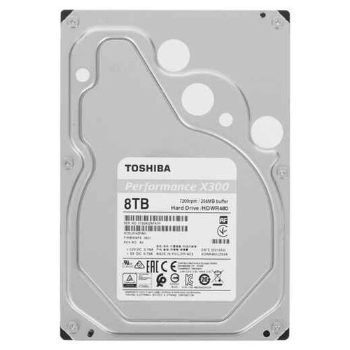 Жесткий диск Toshiba X300 HDWR480UZSVA, 8ТБ, HDD, SATA III, 3.5