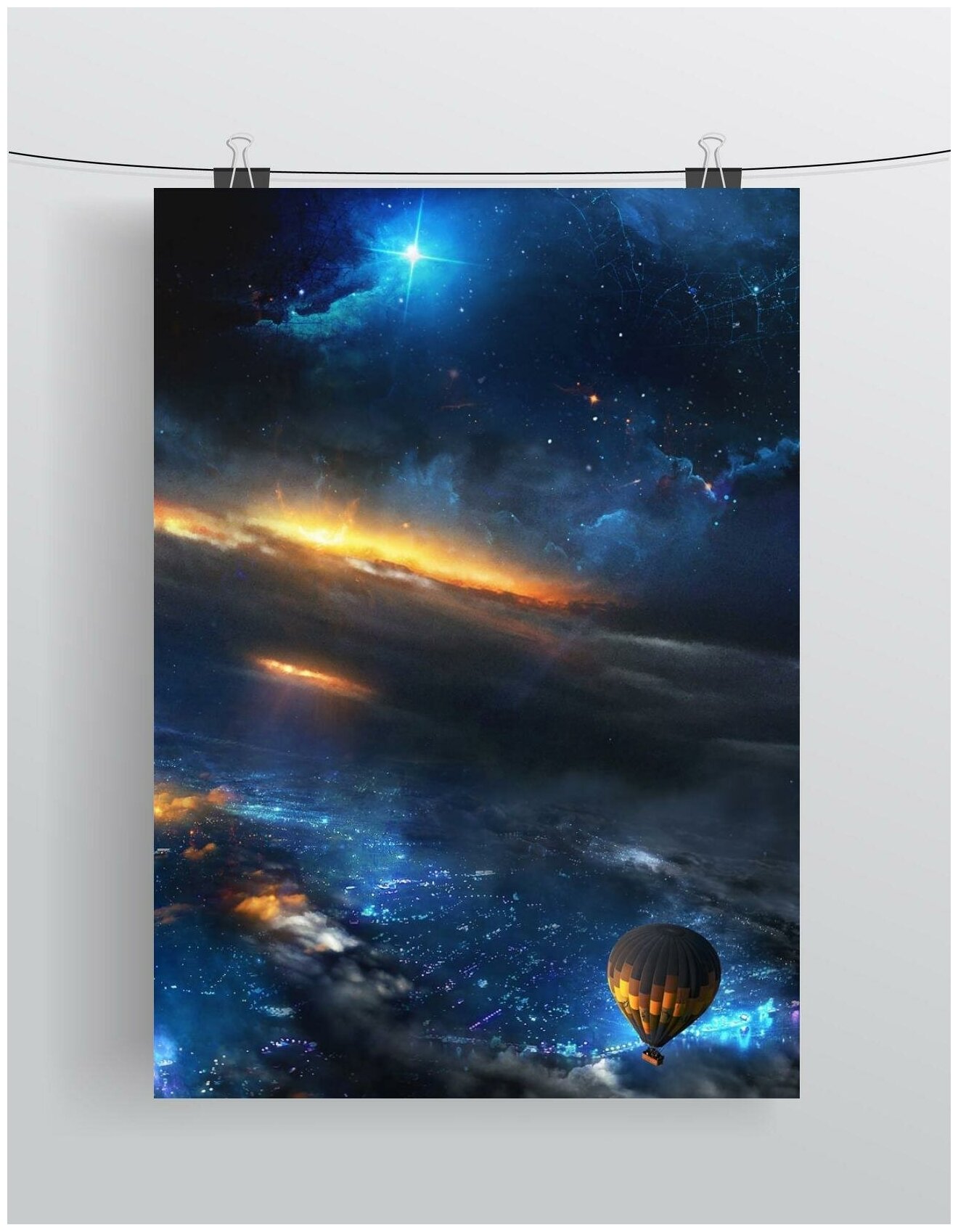 Плакат интерьерный "Космос" / Постер формата А3 (30х42 см) / Без рамы