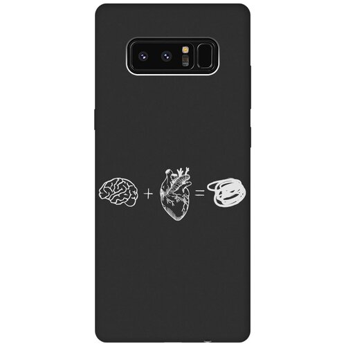 Матовый Soft Touch силиконовый чехол на Samsung Galaxy Note 8, Самсунг Ноут 8 с 3D принтом Brain Plus Heart W черный матовый soft touch силиконовый чехол на honor 8 хонор 8 с 3d принтом brain plus heart w черный