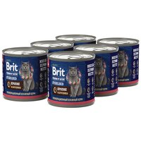 Консервы для кошек 200 гр, 6 шт, Brit Premiun By Nature с мясом кролика и брусникой, для стерилизованных кошек