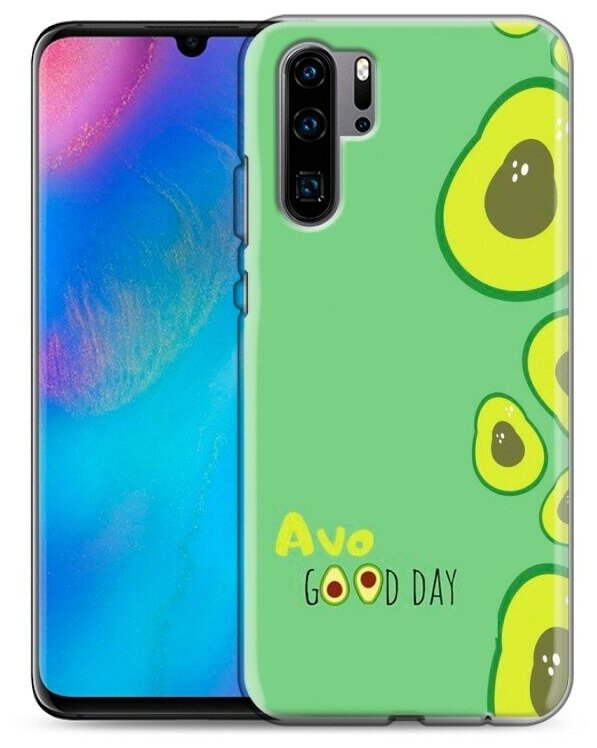 Дизайнерский силиконовый чехол для Хуавей Р30 Про / Huawei P30 Pro Авокадо принт