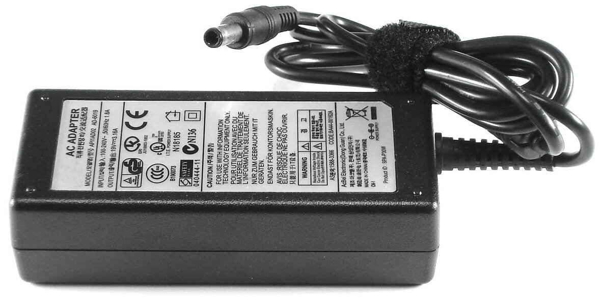 Блок питания для ноутбука Samsung AD-6019R ADP-60ZH/A CPA09-004A 19V 316A 60W разъем 5.5 x 3.3 мм с ножкой в центре код mb004038