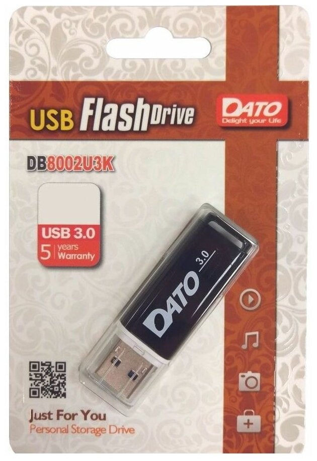 Флеш Диск Dato 16Gb DB8002U3 DB8002U3K-16G USB3.0 черный