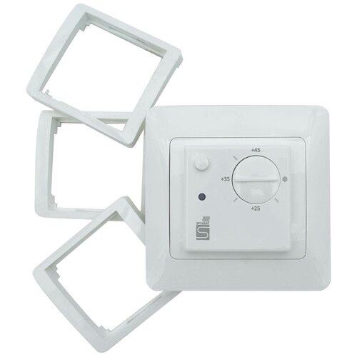 Терморегулятор микропроцессорный электронный SPYHEAT ETL-308G (белый) под рамку Schneider Glossa (с адаптерами под серии Atlas, W59, Sedna)