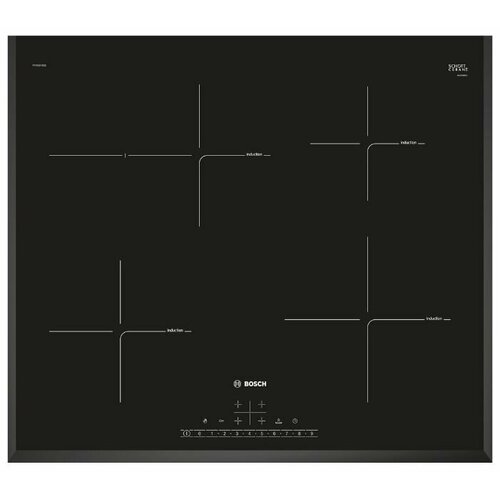 Встраиваемая индукционная панель Bosch PIF651FB1E Serie 6 независимая 4 конфорки овальная зона нагрева 17 уровней чёрная 7749000₽