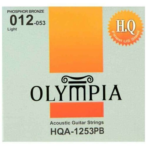 Струны для акустической гитары Olympia HQA1253PB Phosphor Bronze Light 12-53 струны для акустических гитар olympia ags800