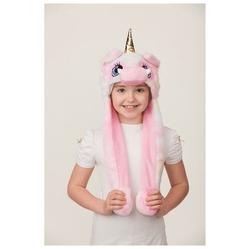 фото Маска "единорожка" двигающиеся ушки, размер 52-54 см rusexpress
