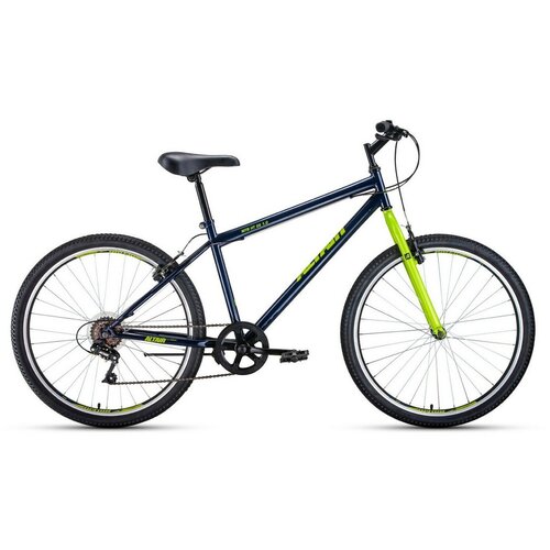 Велосипед ALTAIR MTB HT 26 1.0 (26 7 ск. рост. 17) 2022, темно-синий/зеленый, RBK22AL26100