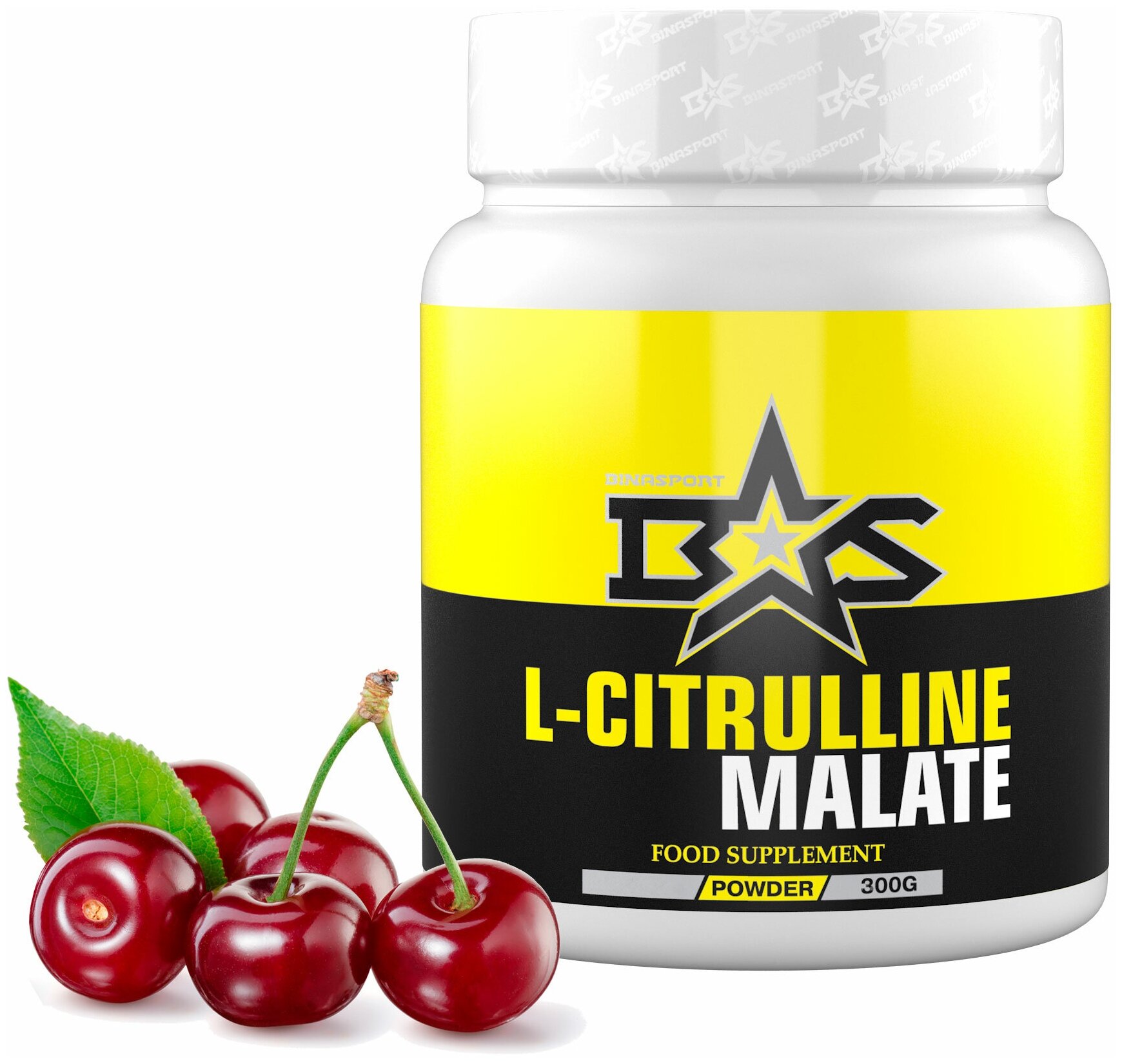 Л-Цитруллин малат Binasport "L-Citrulline Malate" 300 г со вкусом вишни