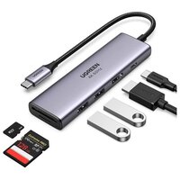 Хаб (разветвитель) UGREEN 6 в 1, 2 х USB 3.0, HDMI, TF/SD, PD