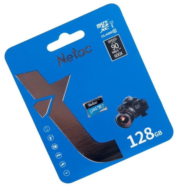 Карта памяти 128GB Netac MicroSDXC Class 10 UHS-I U1 P500 Standart + адаптер - фото №5