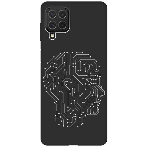 фото Матовый soft touch силиконовый чехол на samsung galaxy m32, самсунг м32 с 3d принтом "mindmap" черный slvgo