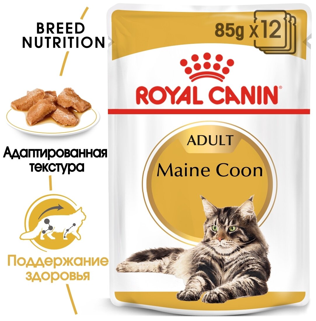 Royal Canin паучи RC Паучи Кусочки в соусе для кошек Мейн Кун (Maine Coon) 20310008A120310008R0 | Maine Coon, 0,085 кг (2 шт)