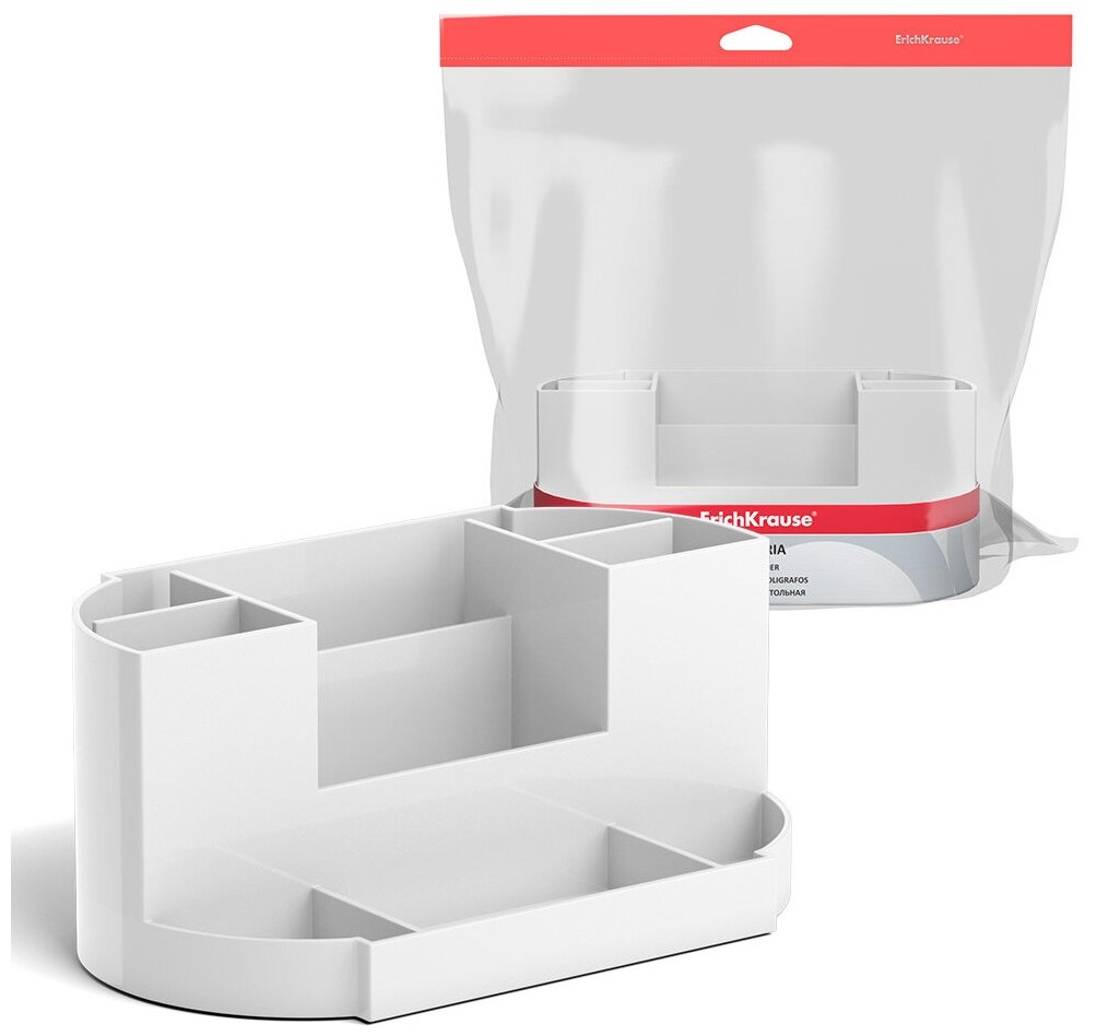 фото Подставка настольная ErichKrause "Victoria", пластик, без наполнения, белая