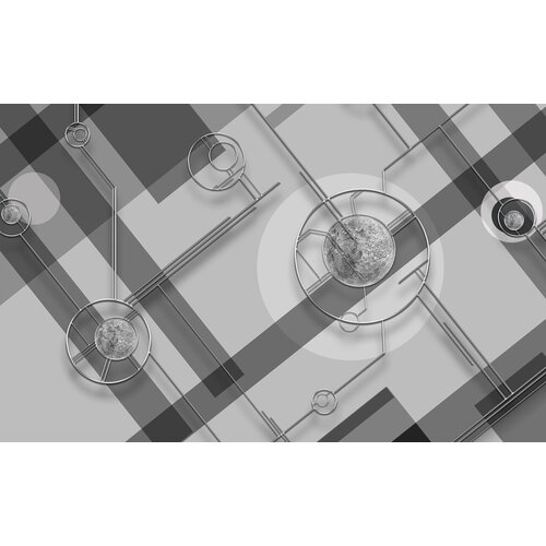 Моющиеся виниловые фотообои GrandPiK Круги серебро. Черно-белые. Лофт, 420х260 см моющиеся виниловые фотообои grandpik круги серебро черно белые лофт 300х260 см
