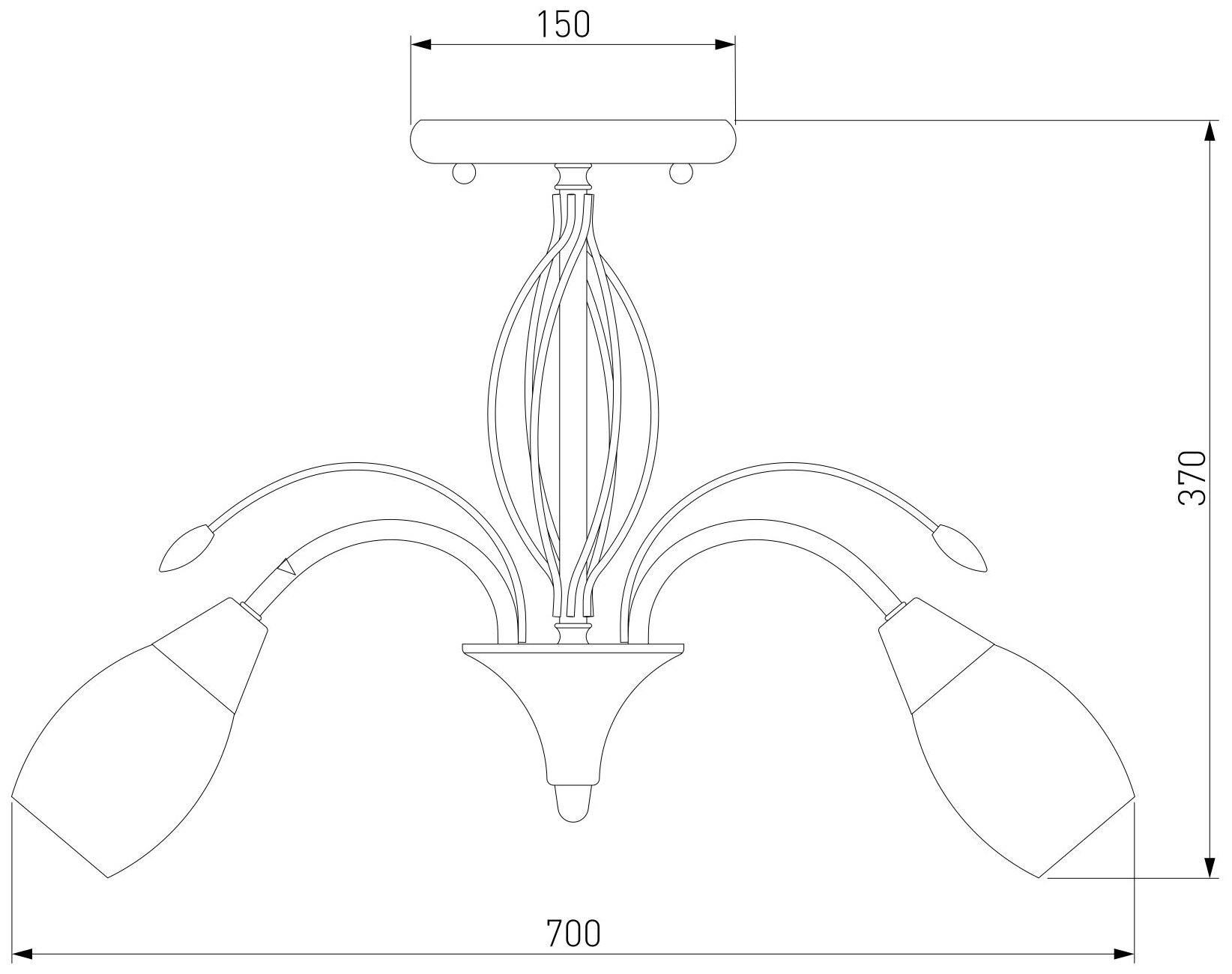 Потолочная люстра со стеклянными плафонами Eurosvet 30280/8 - фотография № 6