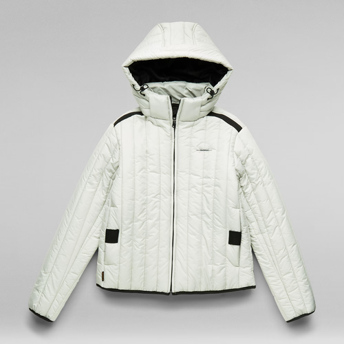 Куртка  G-Star RAW демисезонная, средней длины, силуэт прямой, утепленная, капюшон, манжеты, стеганая, карманы, регулируемый капюшон, водонепроницаемая, размер S, белый