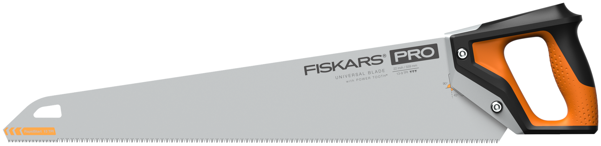 Ножовка по дереву Fiskars PowerTooth 550 мм 9 зубьев на дюйм 1062917