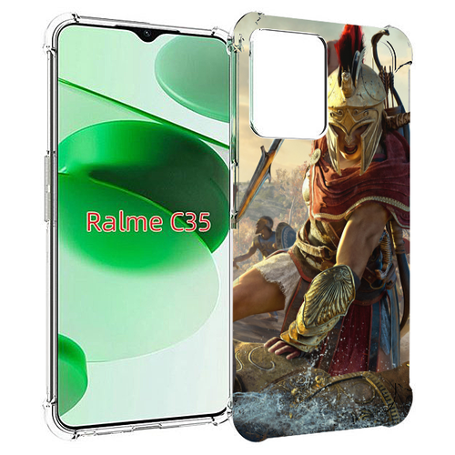 Чехол MyPads Assassin's Creed Odyssey Kassandra мужской для Realme C35 / Narzo 50A Prime задняя-панель-накладка-бампер