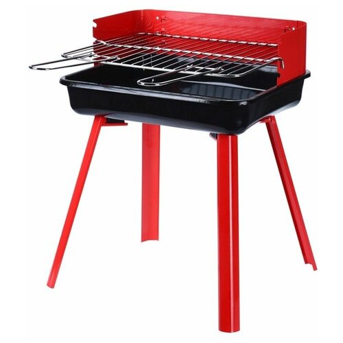 Портативный мангал на углях пыл ЖАР хромированный красный с чёрным 36х31х45 см Koopman International 3415₽