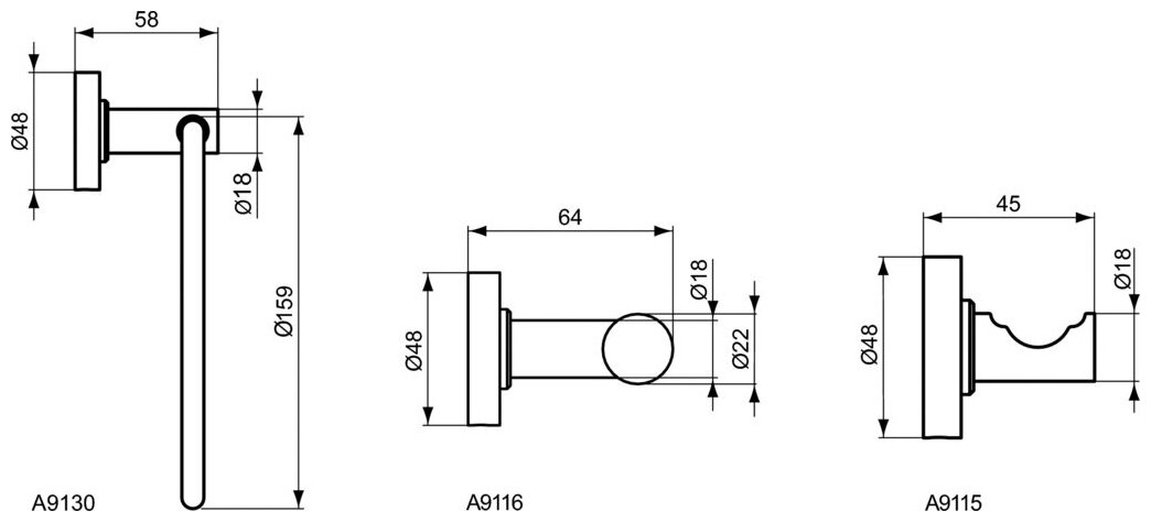 Одинарный крючок для одежды Ideal Standard IOM A9115AA - фотография № 2