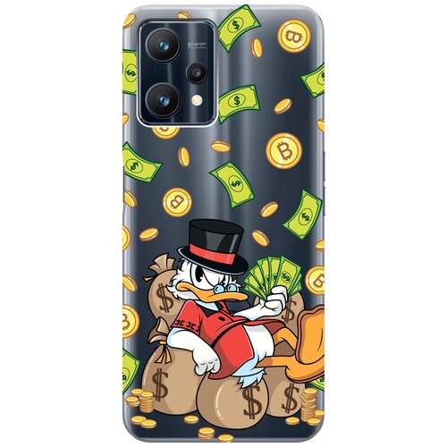 Силиконовый чехол с принтом Rich Scrooge для Realme 9 Pro / Рилми 9 Про матовый чехол rich scrooge для realme 5 pro рилми 5 про с 3d эффектом черный