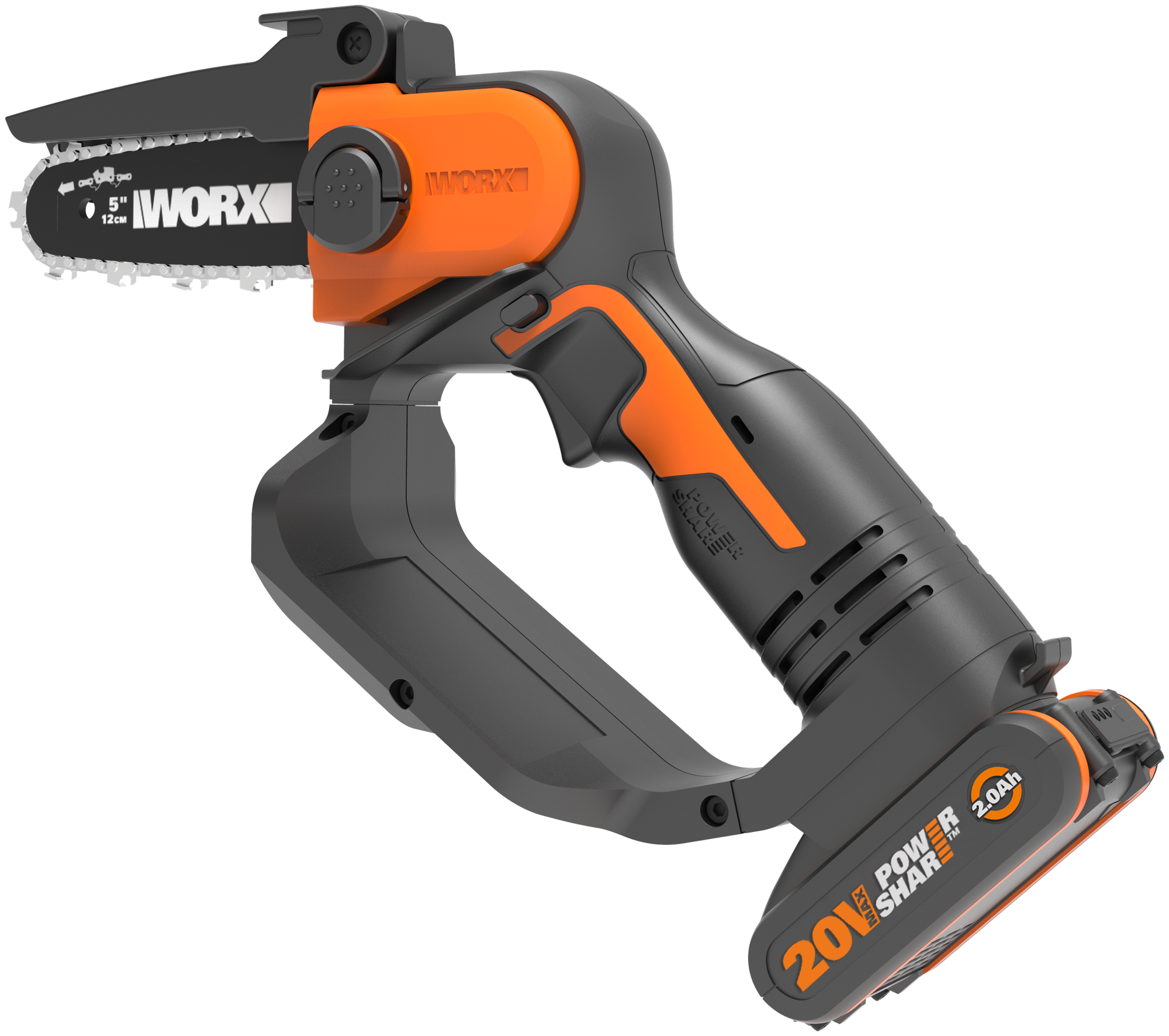 Аккумуляторная пила цепная WORX WG324E, 20В, 2Ач х1, ЗУ 2А, кейс WG324E - фото №3