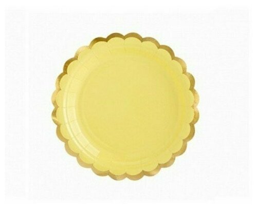 Набор бумажных тарелок «Желтый» d18см, 6 шт