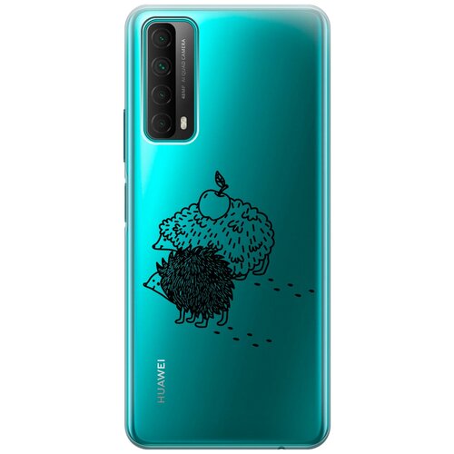 Силиконовый чехол с принтом Funny hedgehogs для Huawei P Smart (2021) / Хуавей П Смарт (2021) силиконовый чехол с принтом introvert для huawei p smart 2021 хуавей п смарт 2021