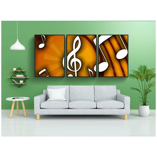 фото Набор модулных постеров для интерьера "мелодия, музыка, ключ" 60x90 см. в тубусе, без рамки lotsprints